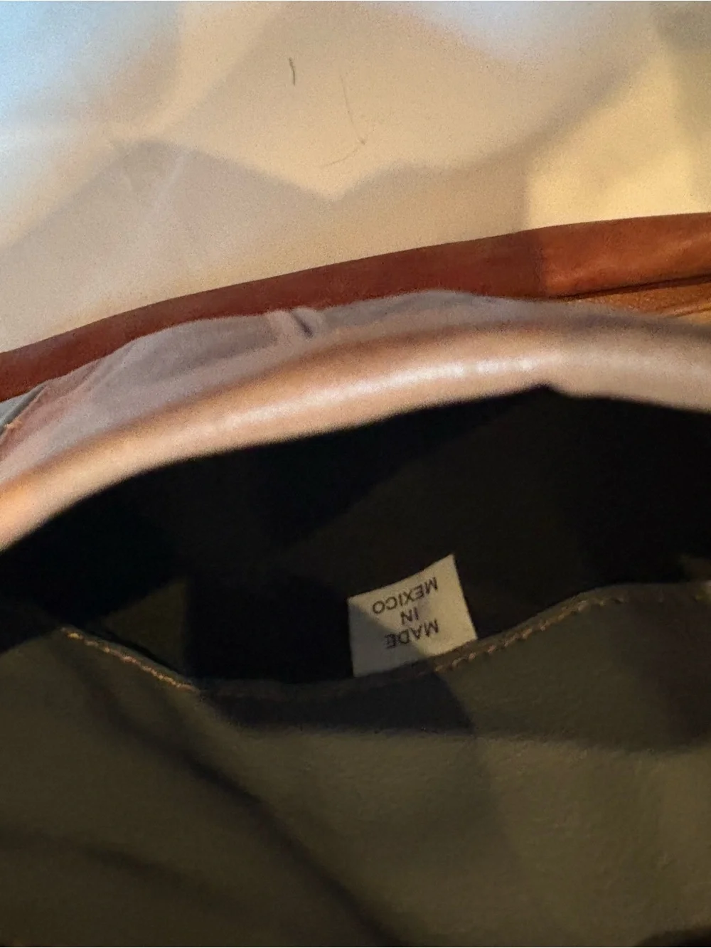 Patchwork Leather Crossbody Bag in Brown and Black